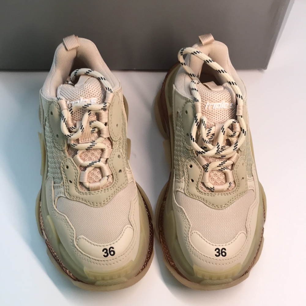 New Authentic Balenciaga Triple S Clear Sole Sneakers – Iconic Luxe Streetwear👟 - Picture 9 of 17
